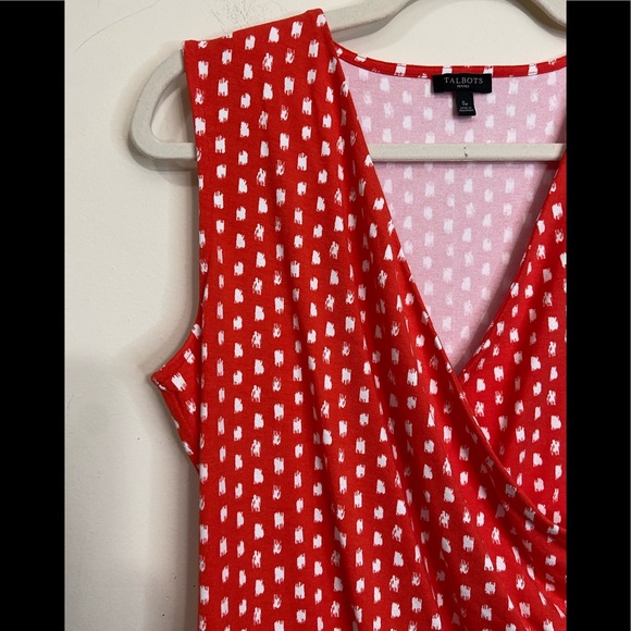 Talbots Women's Size Small Petite Surplice Polkadot Sleeveless Top Blouse NICE!! - Picture 3 of 7
